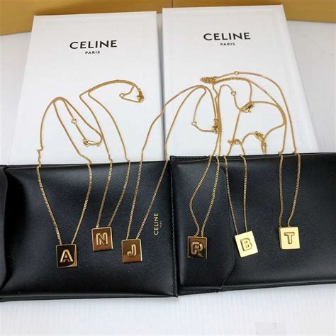 celine alphabet pendant second hand|Alphabet Celine Necklaces for Women .